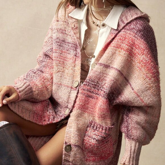 Multicolor Boho Women's Batwing Sleeve Cardigan - Picture 4 of 7